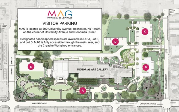 Map of Memorial Art Gallery parking